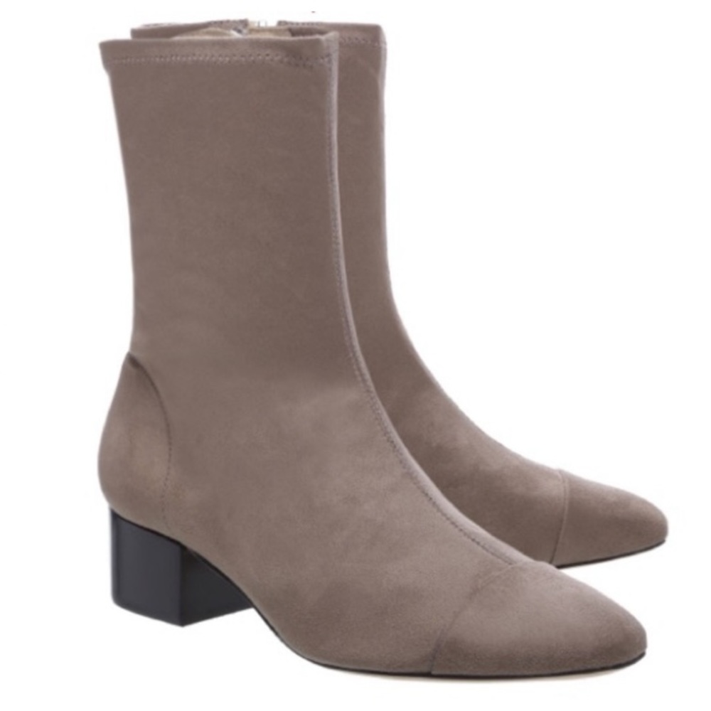 Schutz Messina Gray Faux Suede Bootie